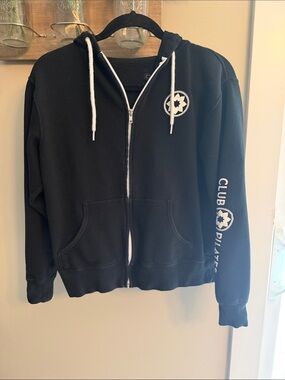 Club Pilates Women's Black Full-Zip Logo Hoodie